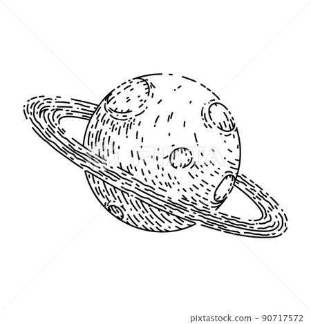 planet galaxy sketch hand drawn vector 90717572