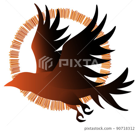 Vector image of silhouettes of birds in flight Vector image of silhouettes of birds in flight 90718312