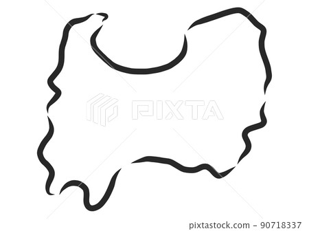 手繪風格的富山縣 90718337