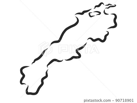 手繪風格的島根縣 90718901