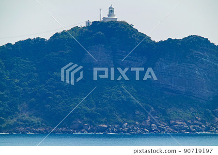 宮崎縣/倉崎燈塔（珍貴的保存燈塔A級國家註冊有形文化財產）*對岸超遠攝拍攝 90719197