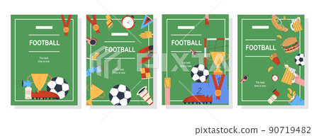 Football banner. Set of themed sports posters. Flat vector illustration. Eps10 Football banner. Set of themed sports posters. Flat vector illustration. Eps10 90719482