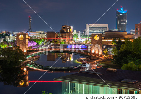 《Toyama Prefecture》 Toyama Canal Kansui Park / Night view 90719683