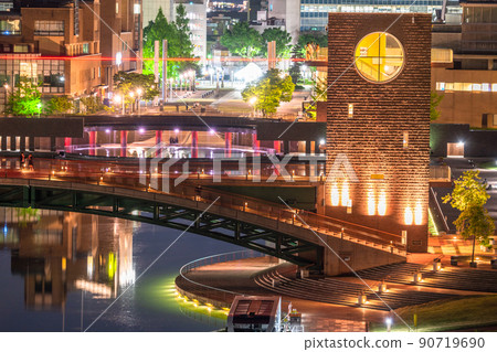 《Toyama Prefecture》 Toyama Canal Kansui Park / Night view 《Toyama Prefecture》 Toyama Canal Kansui Park / Night view 90719690