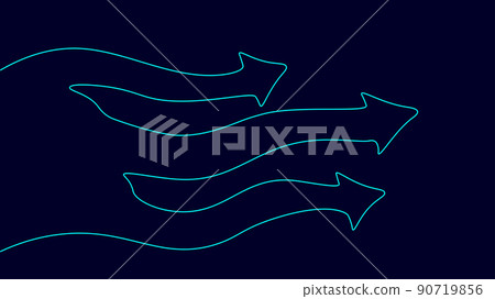 3D air wind storm blowing weather icon. Forecasting map flow mobile realistic glowing cartoon app. Cold cool summer overcast rainstorm vector illustration 90719856