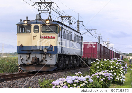 繡球花開的貨運列車 繡球花開的貨運列車 90719873