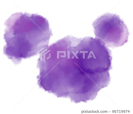 Colorful purple watercolor blobs drops brush hand painting illustration Colorful purple watercolor blobs drops brush hand painting illustration 90719974