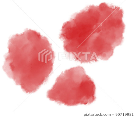 Colorful red watercolor blobs drops brush hand painting illustration Colorful red watercolor blobs drops brush hand painting illustration 90719981