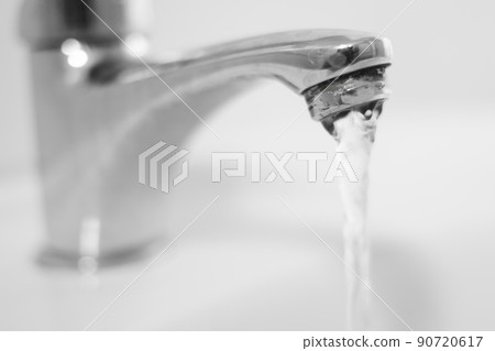 Bathroom sink tap with running water Bathroom sink tap with running water 90720617