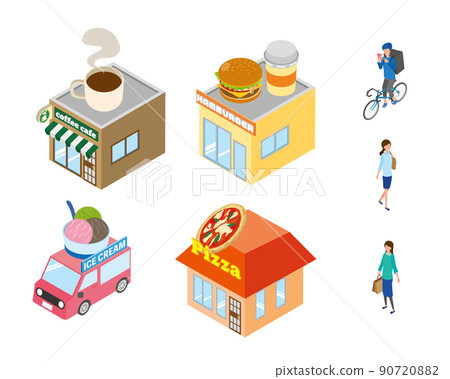 餐廳的等距插圖 餐廳的等距插圖 90720882