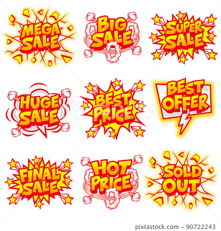 American comic style speech bubble English sale POP set American comic style speech bubble English sale POP set 90722243