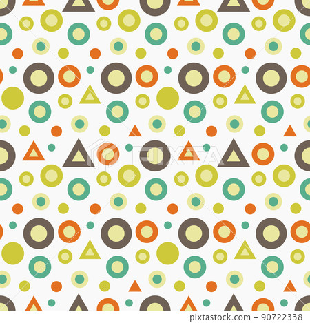 retro circle and triangle seamless pattern background 90722338