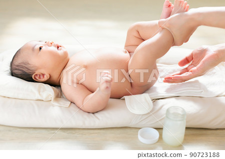 給寶寶臀部抹潤膚霜 馬油 凡士林 尿布疹 產後2個月尿布皮炎的對策 90723188