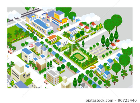 美麗的城市景觀和生活風景。創造一個人們可以明亮生活，自然與住房融為一體的城市。 90723440