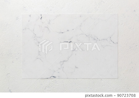Top view of light tablecloth for food on cement background. Empty space for your design Top view of light tablecloth for food on cement background. Empty space for your design 90723708