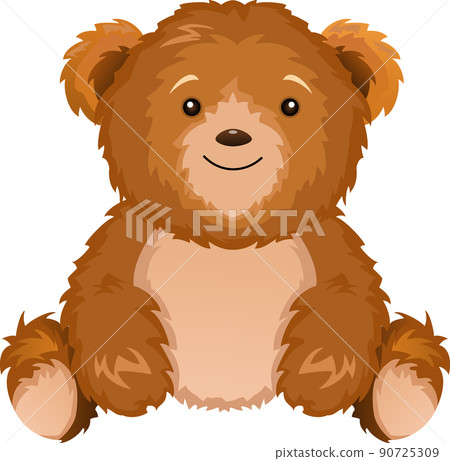 Cute teddy bear sitting on white background 90725309