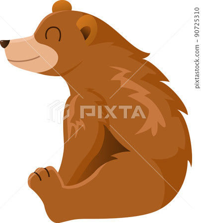 Cute little bear cartoon sitting Cute little bear cartoon sitting 90725310