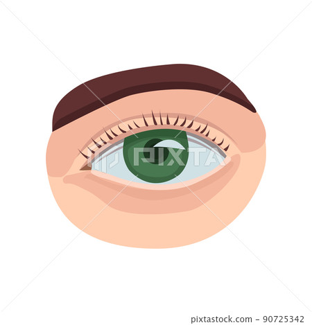 Human eye flat icon. Colored vector element... - Stock Illustration ...