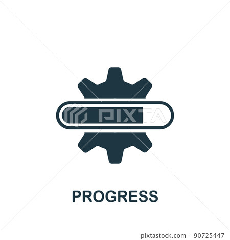 Progress icon. Monochrome simple icon for templates, web design and infographics Progress icon. Monochrome simple icon for templates, web design and infographics 90725447