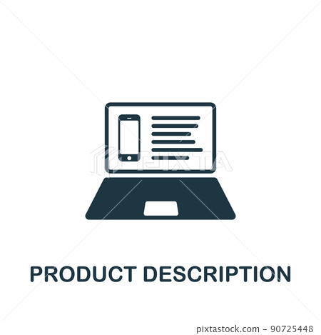 Product Description icon. Monochrome simple icon for templates, web design and infographics Product Description icon. Monochrome simple icon for templates, web design and infographics 90725448