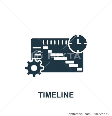 Timeline icon. Monochrome simple icon for templates, web design and infographics Timeline icon. Monochrome simple icon for templates, web design and infographics 90725449