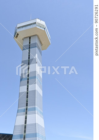 Observation tower of Kiso Sansen National Government Park and blue sky Observation tower of Kiso Sansen National Government Park and blue sky 90726291