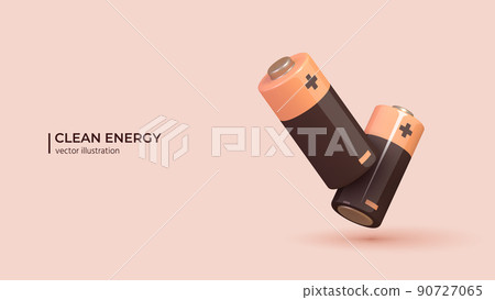 Realistic 3d design of Clean and Renewable power. 90727065
