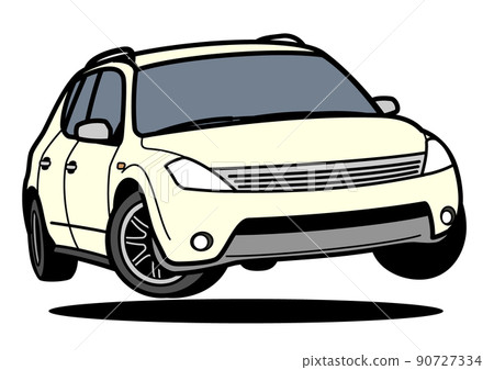 Domestic SUV white jump car illustration Domestic SUV white jump car illustration 90727334
