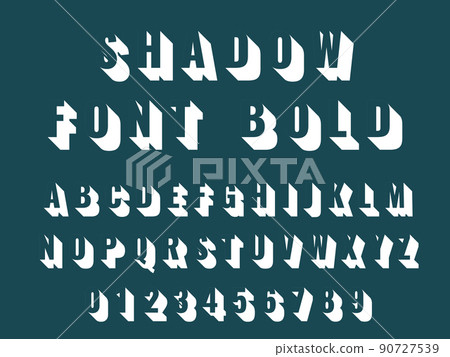 3d sans serif bold font with long shadow 90727539