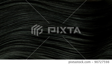 Closeup on luxurious straight and glossy black hair 90727598