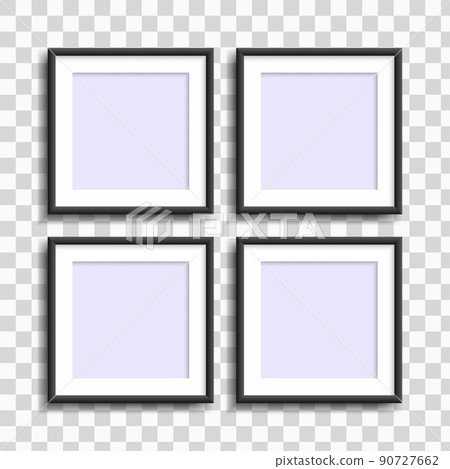 Square decorative frame, photo collage with black and white stripe with shadow on abstract background Square decorative frame, photo collage with black and white stripe with shadow on abstract background 90727662