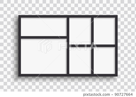 Square decorative frame, photo collage with black and white stripe with shadow on abstract background Square decorative frame, photo collage with black and white stripe with shadow on abstract background 90727664