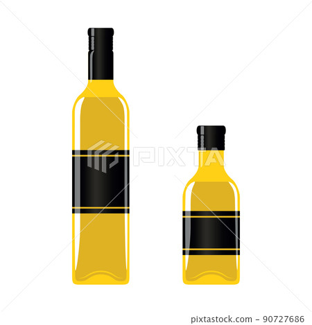 big and small glass bottle oil isolated on white big and small glass bottle oil isolated on white 90727686