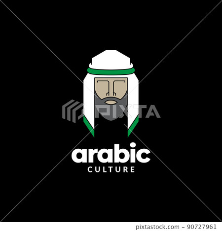 head man with the kaffiyeh arabic logo design... - Stock Illustration  [90727961] - PIXTA
