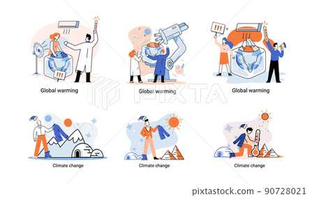 Change climate. Nature biodiversity mother earth. Metaphor of climate change and saving planet, World Environment Day 90728021