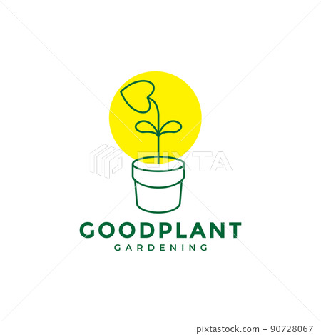 line pots with love leaf plants logo design vector graphic symbol icon illustration creative idea line pots with love leaf plants logo design vector graphic symbol icon illustration creative idea 90728067