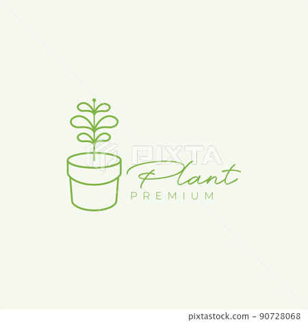 line green minimalist pots with plant decorative home logo design vector graphic symbol icon illustration creative idea line green minimalist pots with plant decorative home logo design vector graphic symbol icon illustration creative idea 90728068