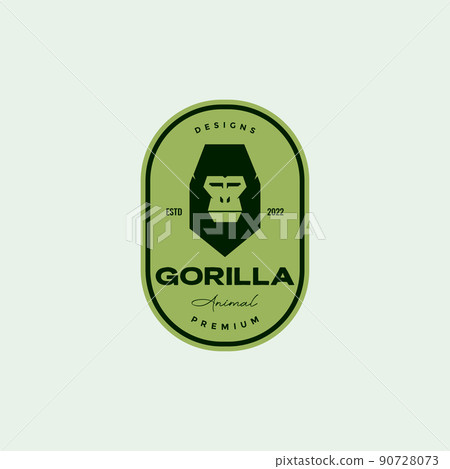 colored badge vintage with head gorilla logo design vector graphic symbol icon illustration creative idea colored badge vintage with head gorilla logo design vector graphic symbol icon illustration creative idea 90728073