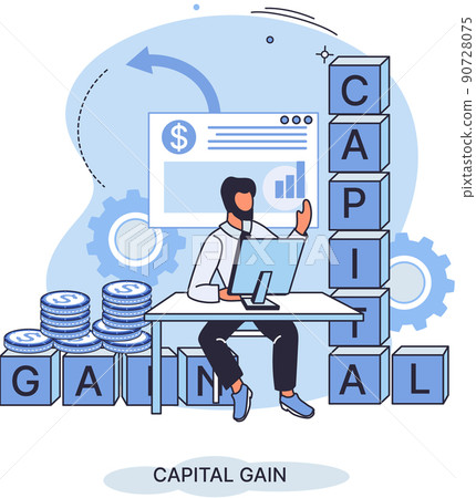 Man works with business strategy planning, capital gain. Businessman makes money investment Man works with business strategy planning, capital gain. Businessman makes money investment 90728075