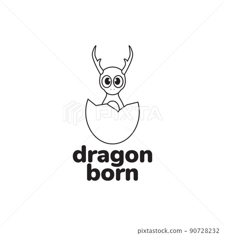 little dragon egg born logo design vector graphic symbol icon illustration creative idea 90728232
