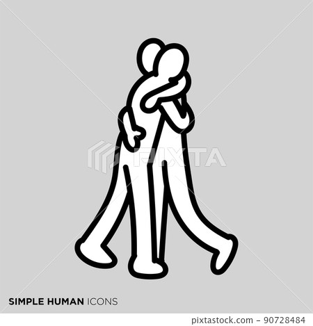 簡單的人類圖標系列“安慰人” 90728484