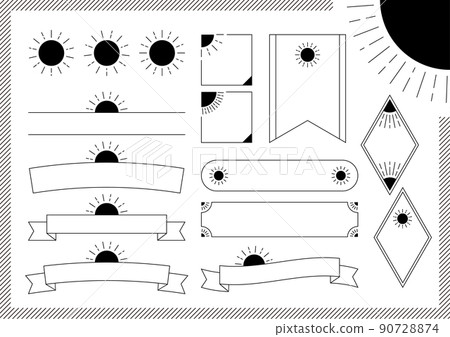 Simple black line frame of the sun Simple black line frame of the sun 90728874