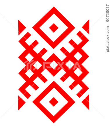 Red stylized folk Slavic patterns. embroidered Ukrainian national pattern. Vector illustration 90730057