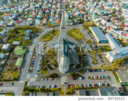 Hallgrimskirkja Church in Reykjavik. Hallgrimskirkja Church in Reykjavik. 90730525