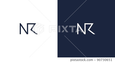 Modern and simple  letter NR initials logo design 90730651