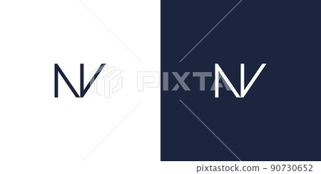 Modern and simple letter NV initials logo design Modern and simple letter NV initials logo design 90730652