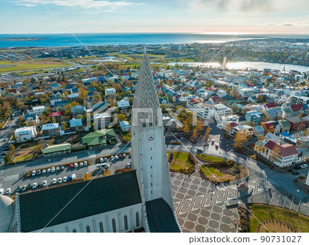 Hallgrimskirkja Church in Reykjavik. 90731027