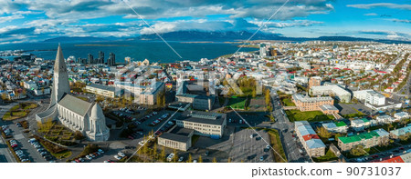 Hallgrimskirkja Church in Reykjavik. 90731037
