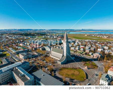 Hallgrimskirkja Church in Reykjavik. 90731062
