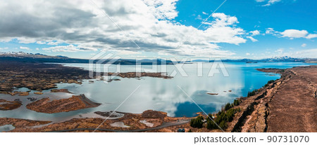 The well visible tectonic plate at Thingvellir National Park in Iceland. The well visible tectonic plate at Thingvellir National Park in Iceland. 90731070